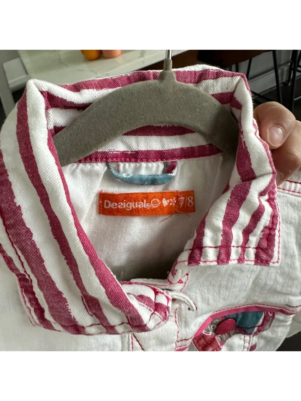 Desigual White Denim Jacket Girl's Size 7/8